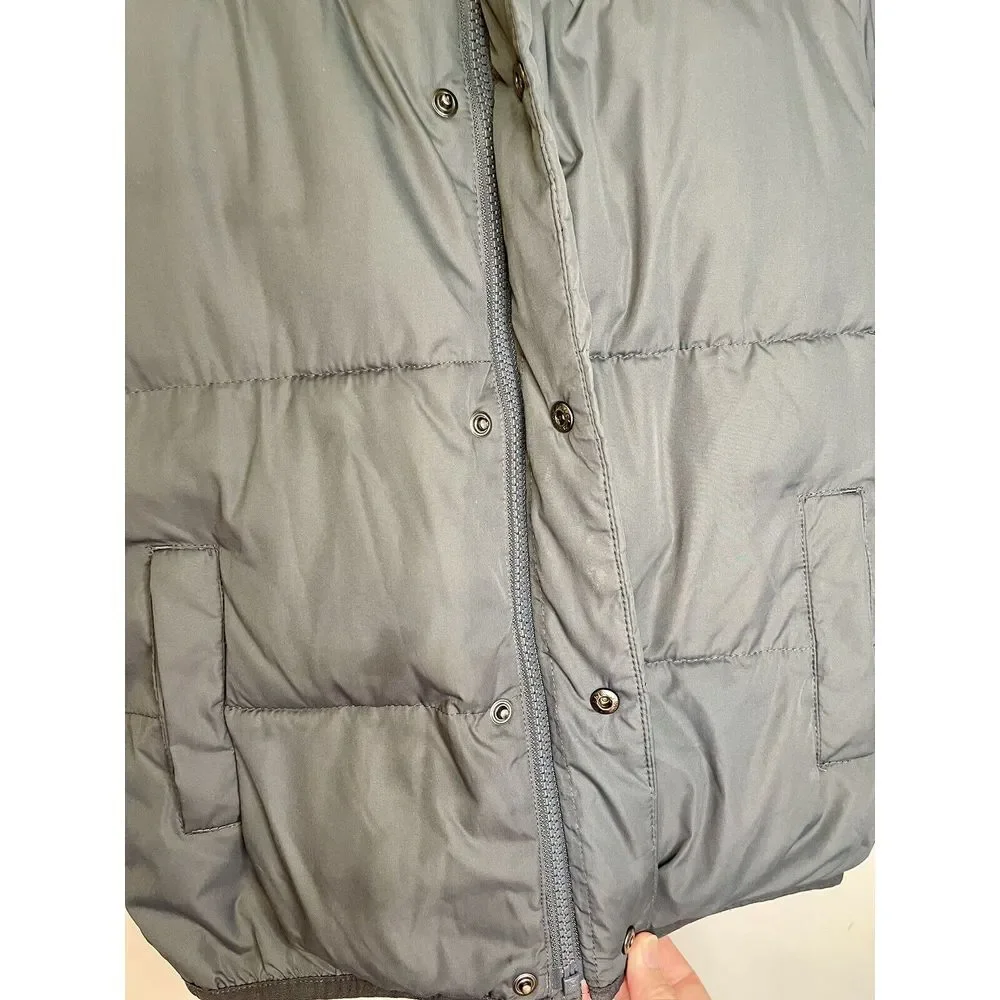 Crewcuts J. Crew Kids 6-7 Puffer Jacket Gray‎ Hooded Full Zip Fleece Lined
